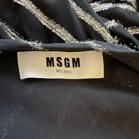 MSGM Milano Black and Silver Long Sleeve Dress size Small - Picture 3 of 10